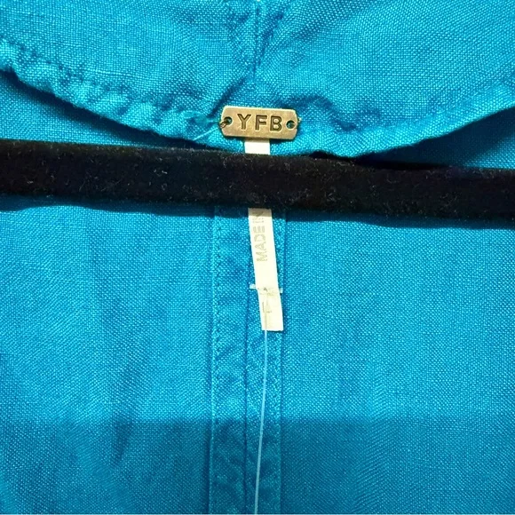 Young Fabulous & Broke| NWT Women’s Size large Linen Blend Cerulean Blue Vest - Picture 3 of 8